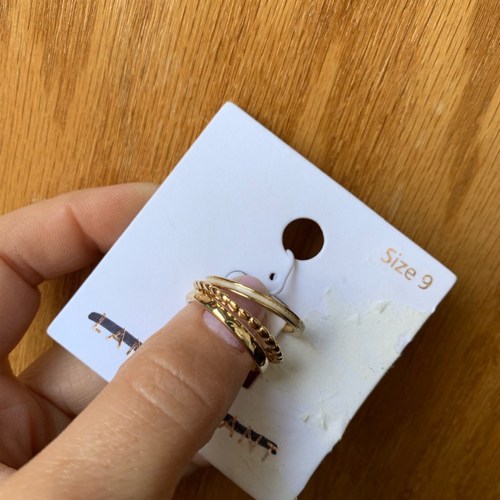 New Set of 3 Band RINGS size 9 Goldtone Lane Bryant